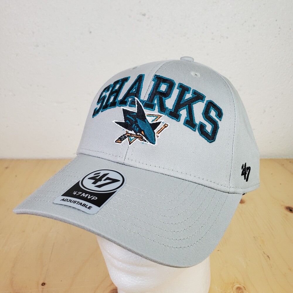 San Jose Sharks Cap '47 Brand MVP Adjustable Gray Snapback Hat NHL Hockey OSFA